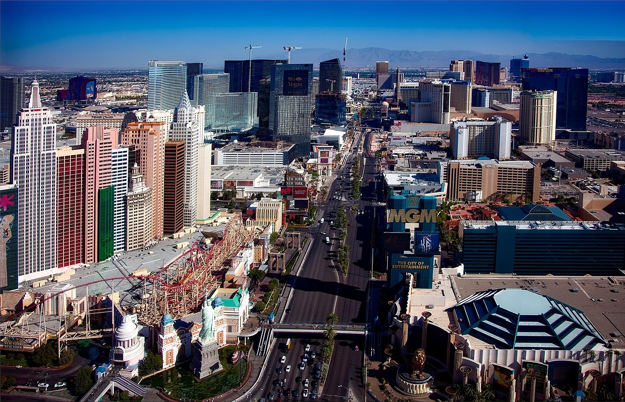 Downtown Las Vegas street and buildings in Las Vegas