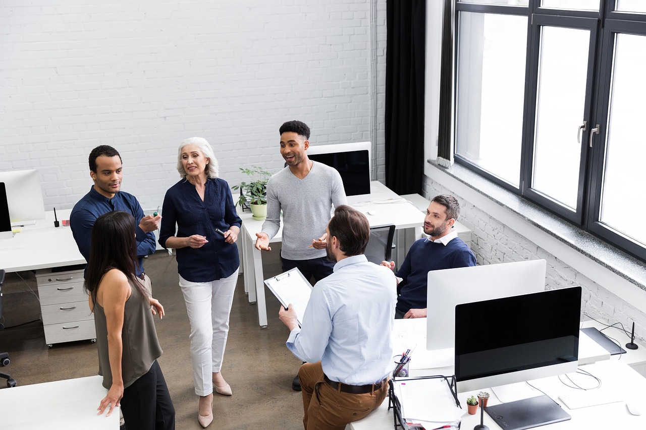 Client and advisor meeting in an office